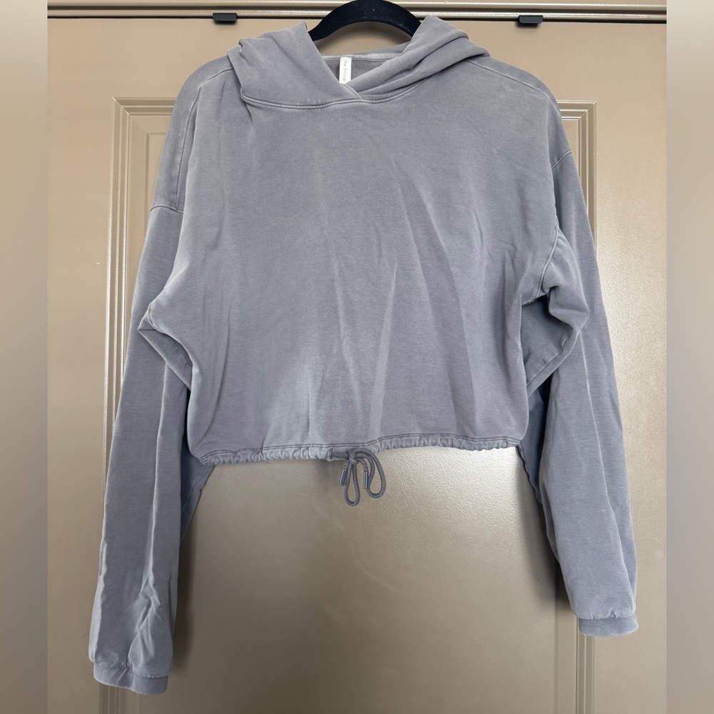 Aritzia Babaton Gray Cropped Hoodie